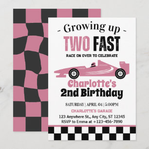 Invitación Fiesta de cumpleaños número 2 de Two Fast Girl