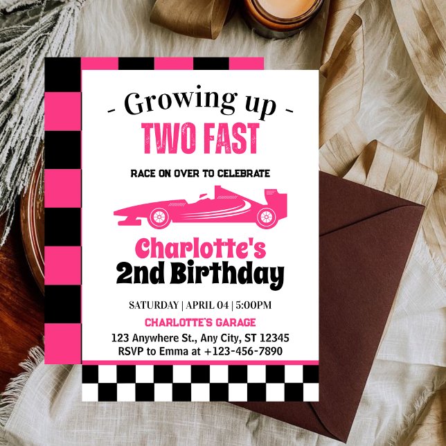 Invitación Fiesta de cumpleaños número 2 de Two Fast Girl (Subido por el creador)