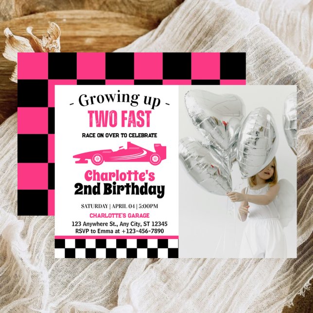 Invitación Fiesta de cumpleaños número 2 de Two Fast Girl (Subido por el creador)
