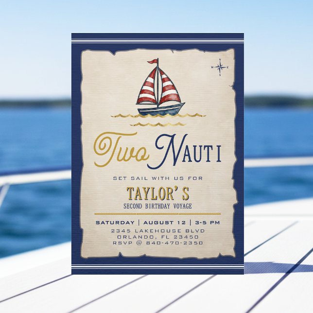 Invitación Fiesta de cumpleaños número 2 de Two Nauti Sailboa (Subido por el creador)