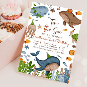 Invitación Fiesta de cumpleaños número 2 de Two the Sea Whale