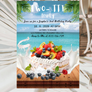 Invitación Fiesta de cumpleaños número 2 de Two-TTI Frutti Bo