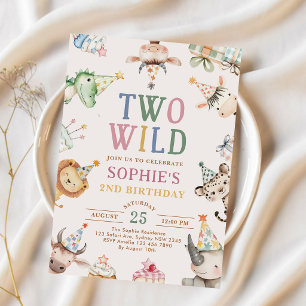 Invitación Fiesta de cumpleaños número 2 de Two Wild Safari A