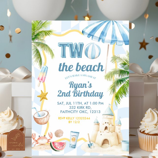 Invitación Fiesta de cumpleaños número 2 en la playa Groovy B (Subido por el creador)