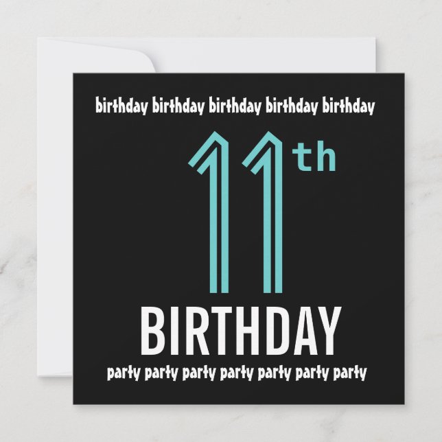 Invitación Fiesta de cumpleaños número 2 negro y color (Anverso)