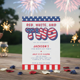 Invitación Fiesta de cumpleaños número 2 Patriótica Bandera d