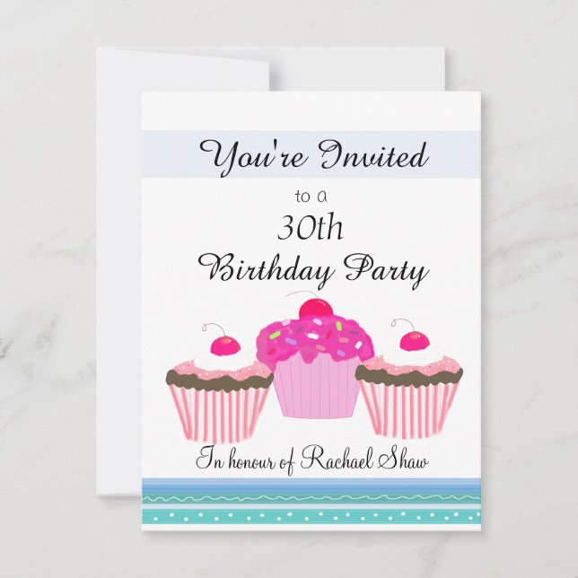 Invitación Fiesta de cumpleaños número 30 (Anverso)