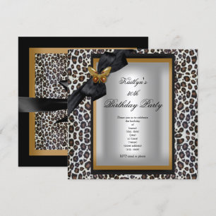 Invitación Fiesta de cumpleaños número 30 Cheetah dorado Mari
