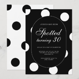 Invitación Fiesta de cumpleaños número 30 con lunares chic