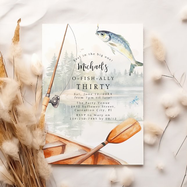 Invitación Fiesta de Cumpleaños Número 30 con Tema de Pesca O (Subido por el creador)