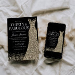 Invitación Fiesta de cumpleaños número 30 de Black Golden Dre<br><div class="desc">Black Golden Dress Womans 30th Birthday Fiesta - 30 y fabulosas Variaciones a la invitación y artículos a juego en nuestra tienda</div>