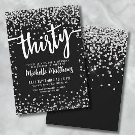Invitación Fiesta de Cumpleaños número 30 de Blanco y Negro