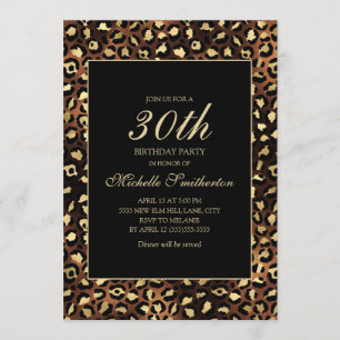 Invitación Fiesta de cumpleaños número 30 de Bronce Dorado Le