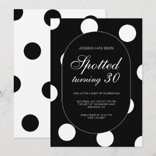 Invitación Fiesta de Cumpleaños número 30 de Chic Polka Dot S