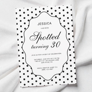 Invitación Fiesta de Cumpleaños número 30 de Chic Polka Dot S