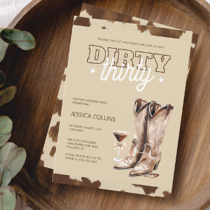 Invitación Fiesta de Cumpleaños Número 30 de Dirty Thirty Wes