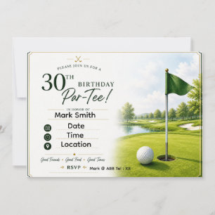 Invitación Fiesta de cumpleaños número 30 de Golf