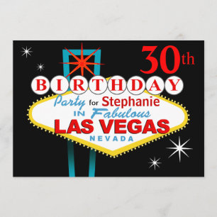 Invitación Fiesta de cumpleaños número 30 de Las Vegas