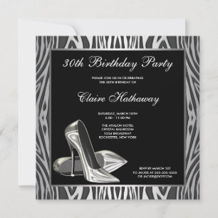 Invitación Fiesta de Cumpleaños número 30 de Mujer Tacón Alto