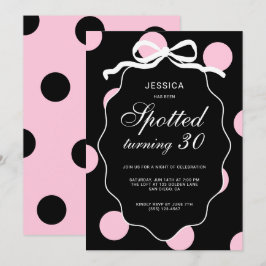 Invitación Fiesta de cumpleaños número 30 de Pink Polka Dot S