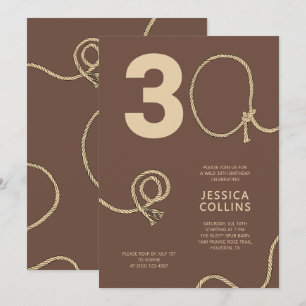 Invitación Fiesta de cumpleaños número 30 de Western Country