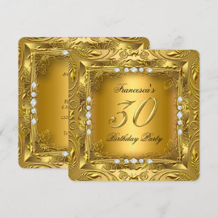 Invitación Fiesta de cumpleaños número 30 elegante Elite oro