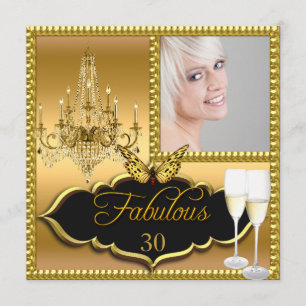 Invitación Fiesta de cumpleaños número 30 elegante mariposa d
