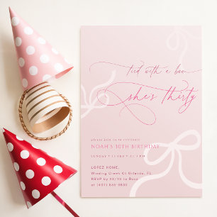 Invitación Fiesta de Cumpleaños Número 30 para Chicas con Ros