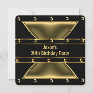 Invitación Fiesta de cumpleaños número 30 para hombres Abstra