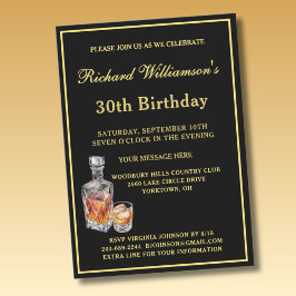 Invitación Fiesta de cumpleaños número 30 para hombres Clásic