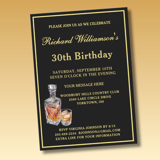 Invitación Fiesta de cumpleaños número 30 para hombres Clásic (Subido por el creador)