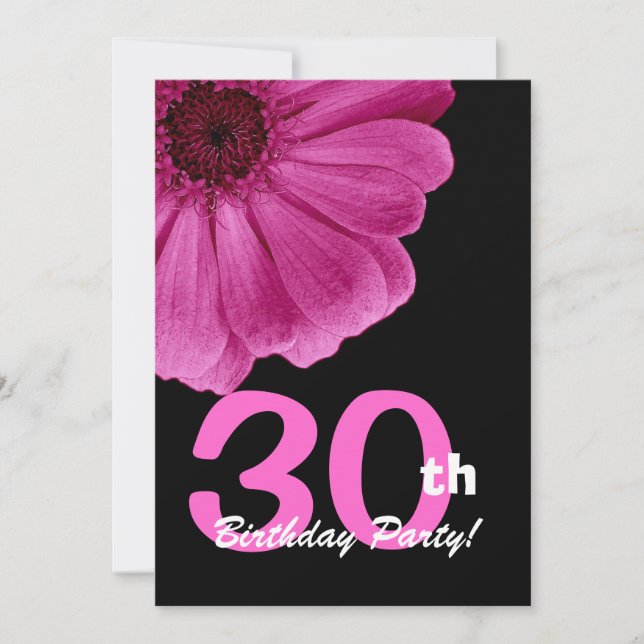 Invitación Fiesta de cumpleaños número 30 por su Rosa Daisy W (Anverso)