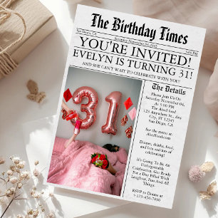 Invitación Fiesta de cumpleaños número 31 divertida y única c