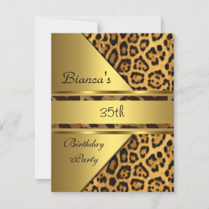 Invitación Fiesta de cumpleaños número 35 del Leopardo Dorado
