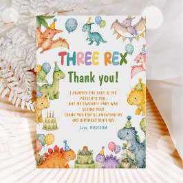 Invitación Fiesta de cumpleaños número 3 de Dinosaurio Tres R