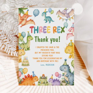 Invitación Fiesta de cumpleaños número 3 de Dinosaurio Tres R