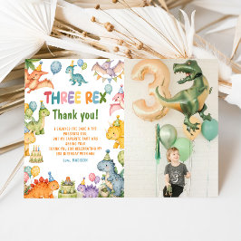 Invitación Fiesta de cumpleaños número 3 de Dinosaurio Tres R