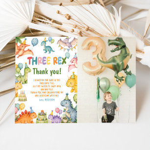 Invitación Fiesta de cumpleaños número 3 de Dinosaurio Tres R