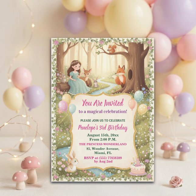 Invitación Fiesta de cumpleaños número 3 de la princesa con a (Subido por el creador)