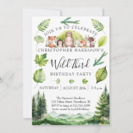 Invitación Fiesta de cumpleaños número 3 de Niño del Bosque 