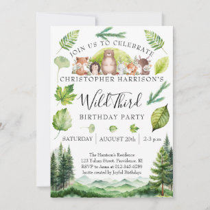 Invitación Fiesta de cumpleaños número 3 de Niño del Bosque