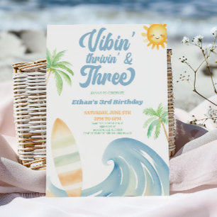 Invitación Fiesta de cumpleaños número 3 de Vibin Thrivin y T