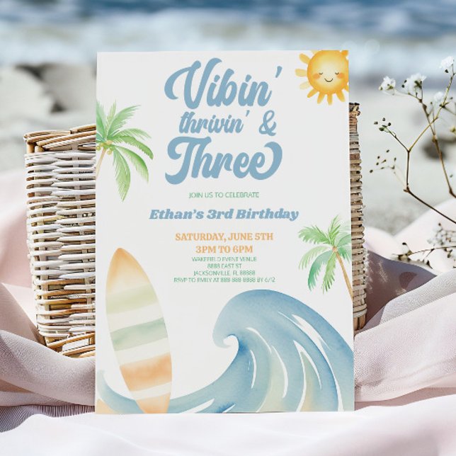 Invitación Fiesta de cumpleaños número 3 de Vibin Thrivin y T (Subido por el creador)