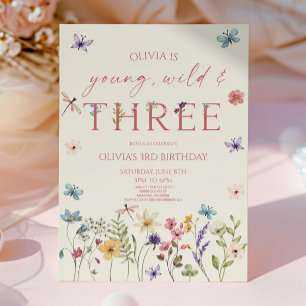 Invitación Fiesta de cumpleaños número 3 de Young Wild & Thre