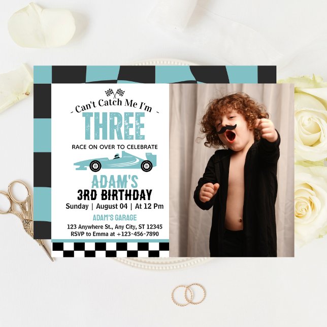 Invitación Fiesta de cumpleaños número 3 del niño de coche de (Subido por el creador)
