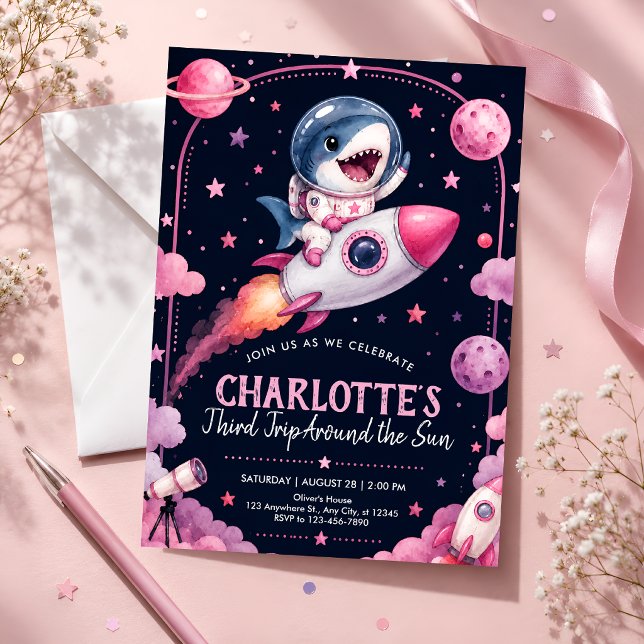 Invitación Fiesta de cumpleaños número 3 en el espacio exteri (Subido por el creador)
