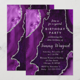 Invitación Fiesta de Cumpleaños número 40 con Mármol de Ágata