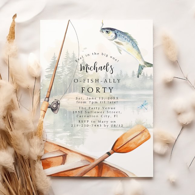 Invitación Fiesta de cumpleaños número 40 con tema de pesca O (Subido por el creador)