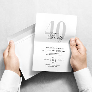 Invitación Fiesta de cumpleaños número 40 - Cuarenta años con