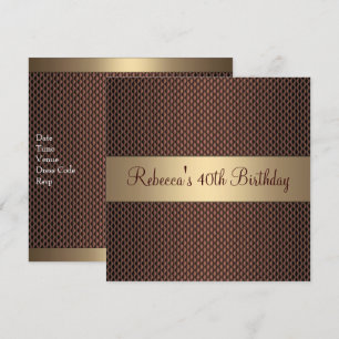 Invitación Fiesta de Cumpleaños número 40 de Elegant Chocolat